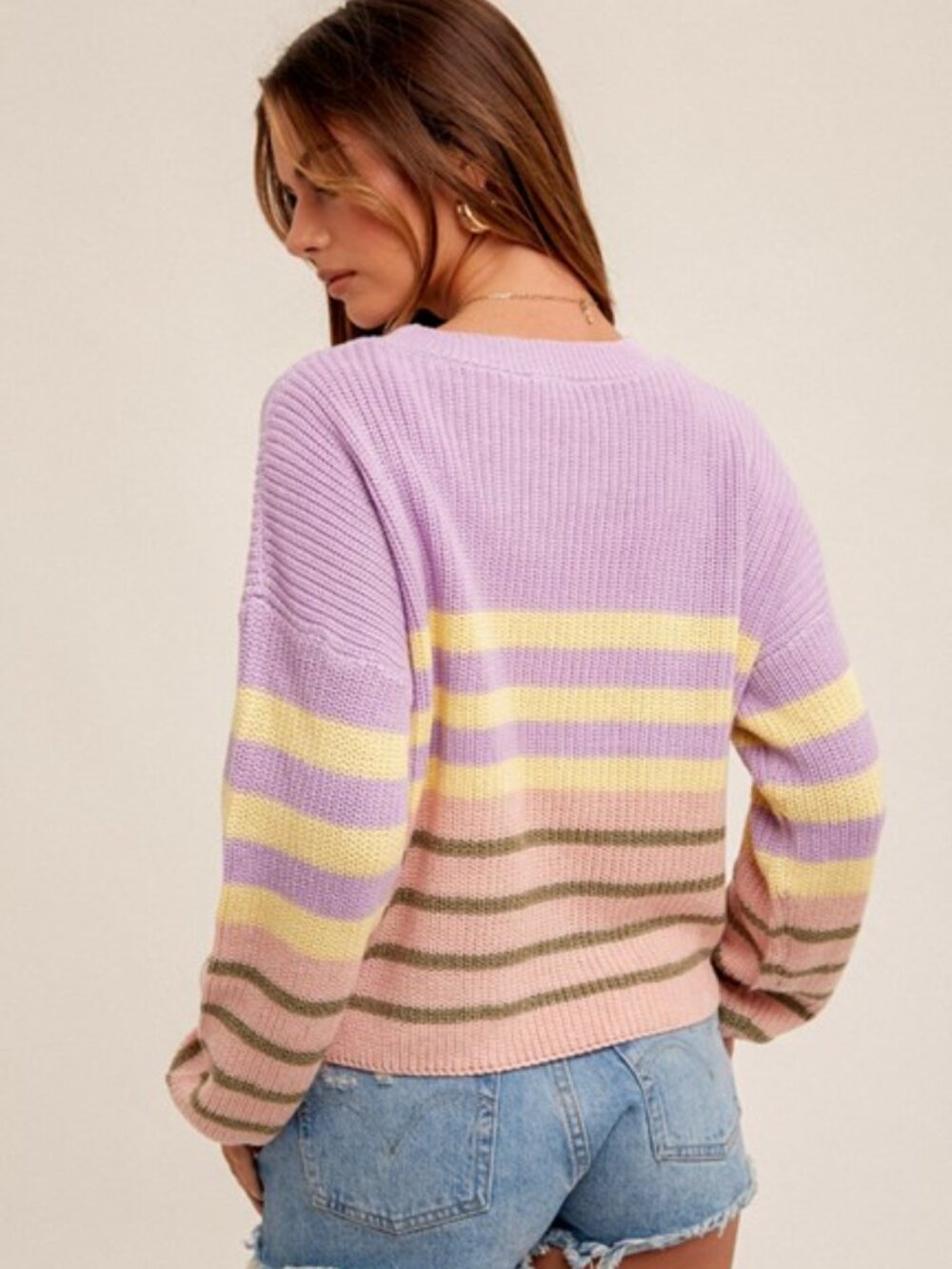 NWT Hem & Thread Abbi Lightweight Crew Neck Sweater (S/M/L) - Picture 2 of 3
